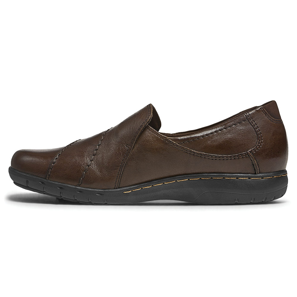 Sapato Vela Rockport Mulher Marrom Escuro - Cobb Hill Paulette - 38260ARPK